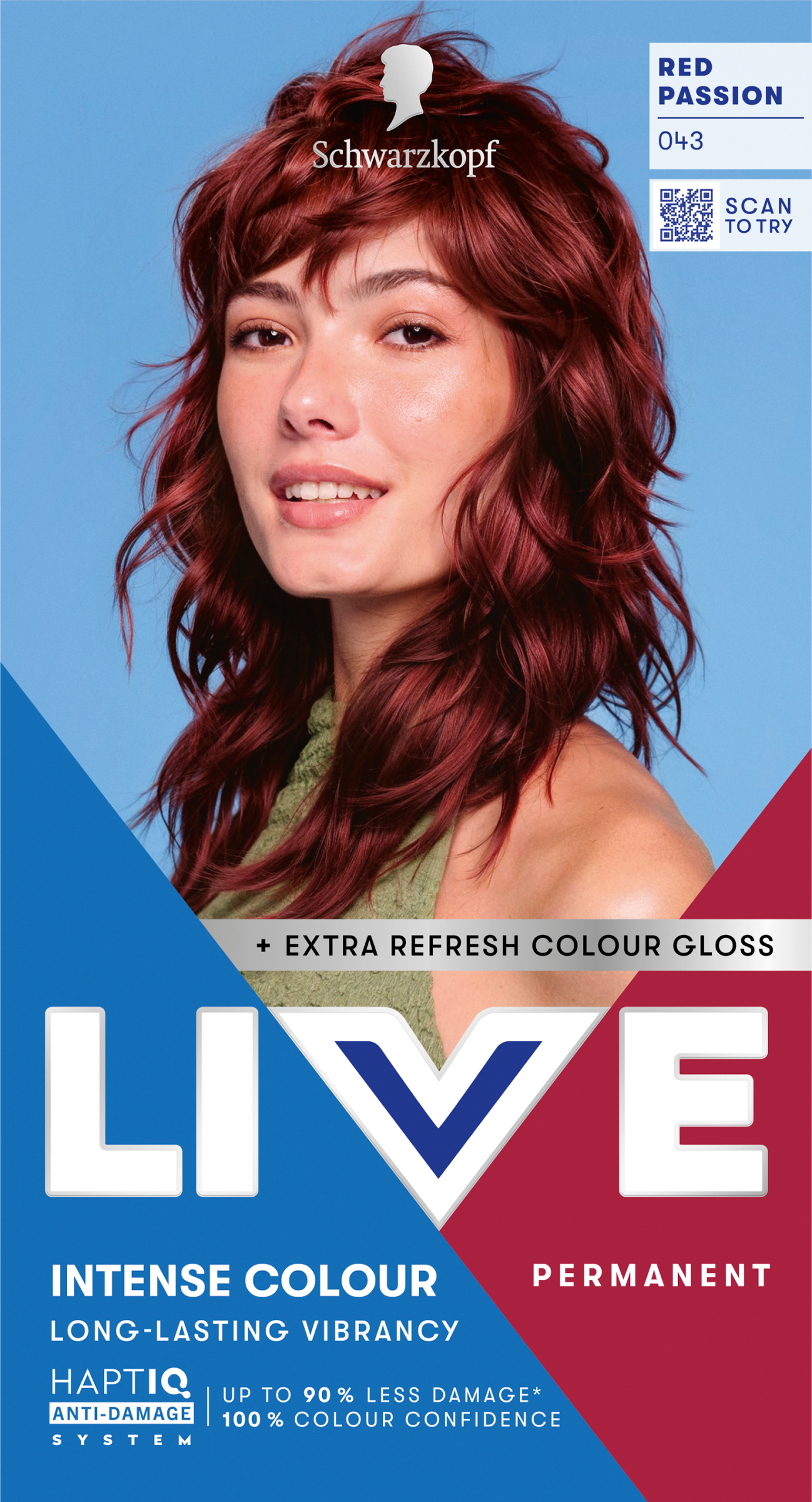 Schwarzkopf Live 043 Vörös szenvedély - tartós hajfesték