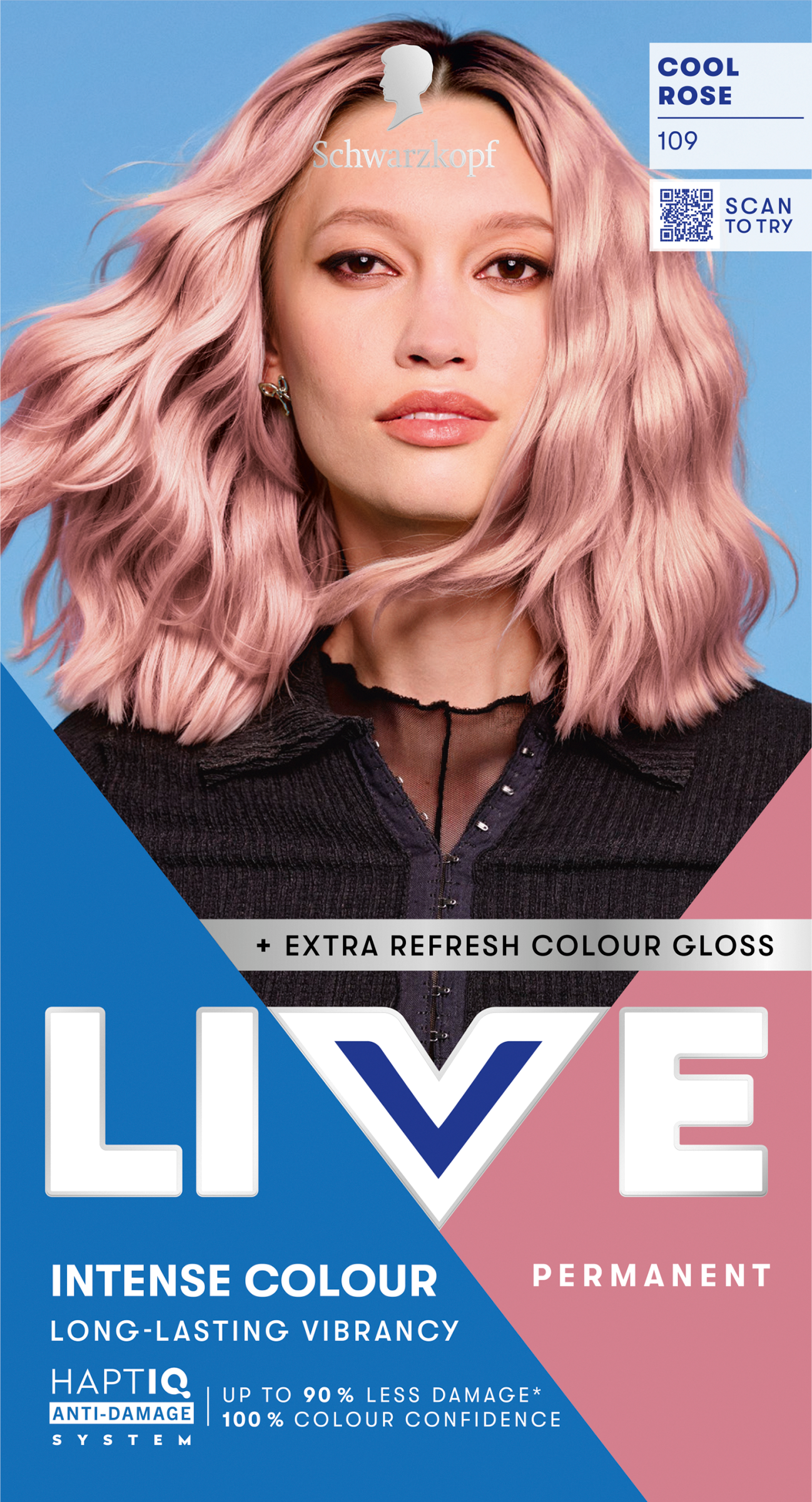 Schwarzkopf Live L+T 109 Hűvös rózsa- tartós hajfesték