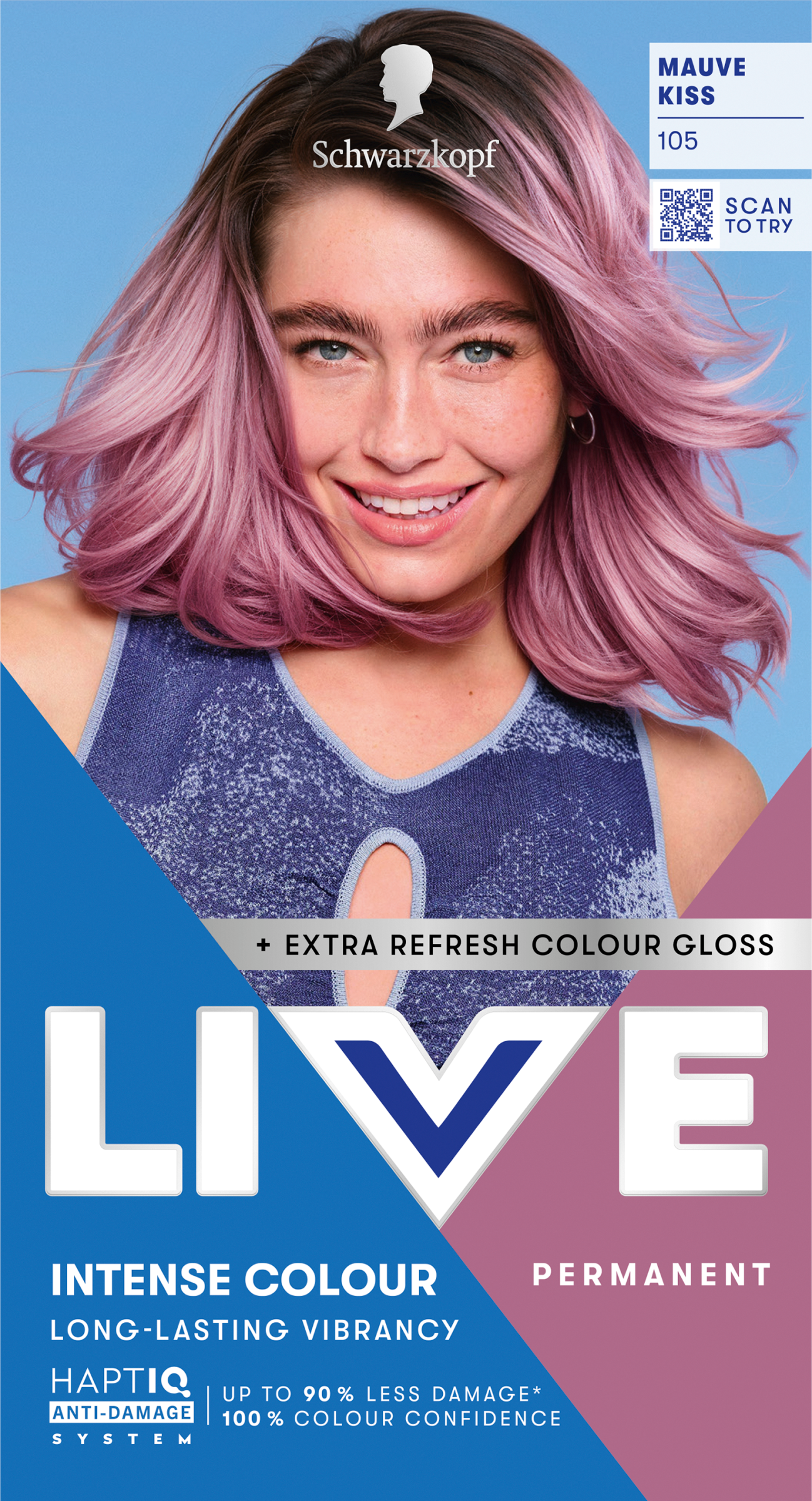 Schwarzkopf Live L+T 105 Lila arany rozé- tartós hajfesték