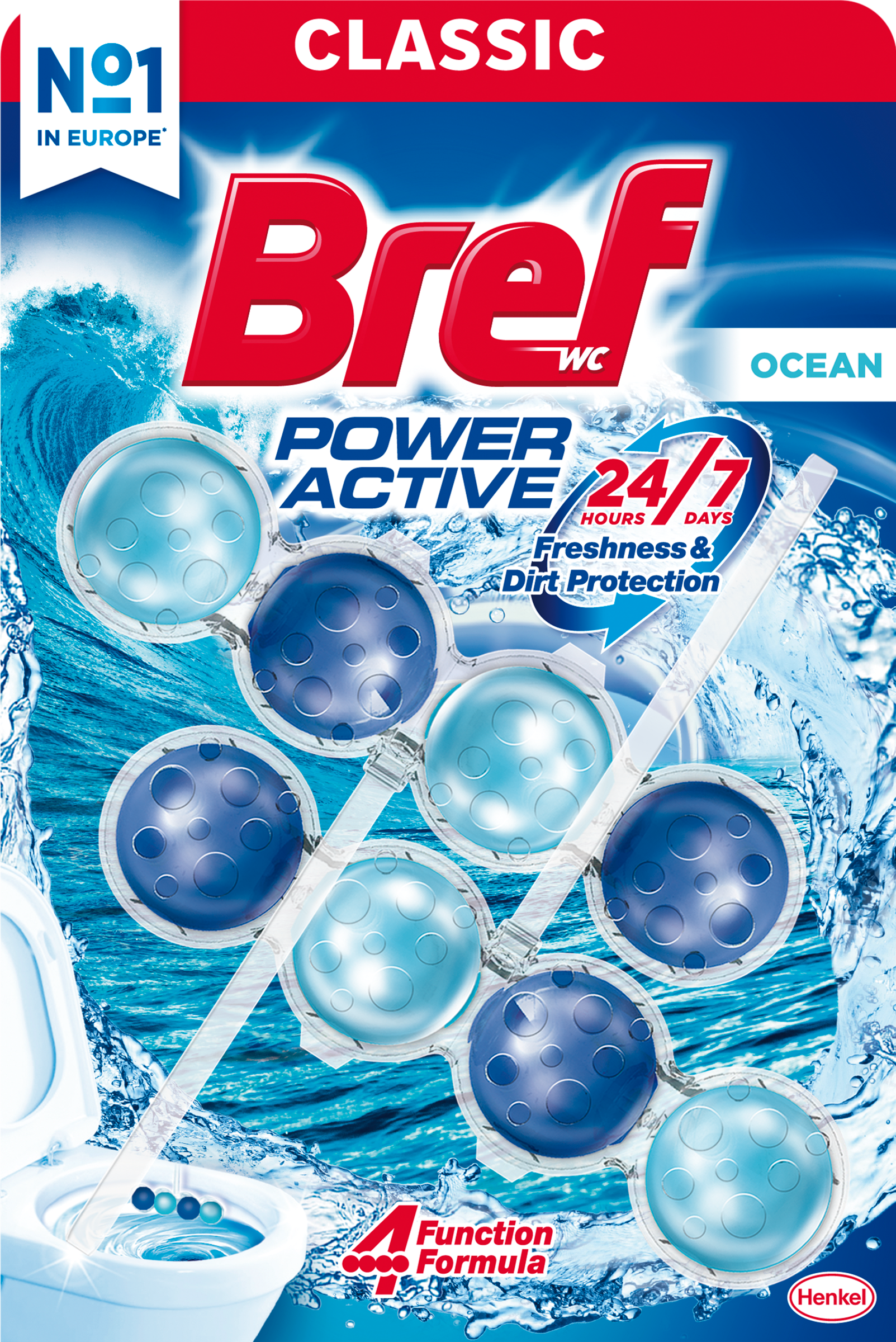Bref Power Aktiv Ocean toalett frissítő 2×50g