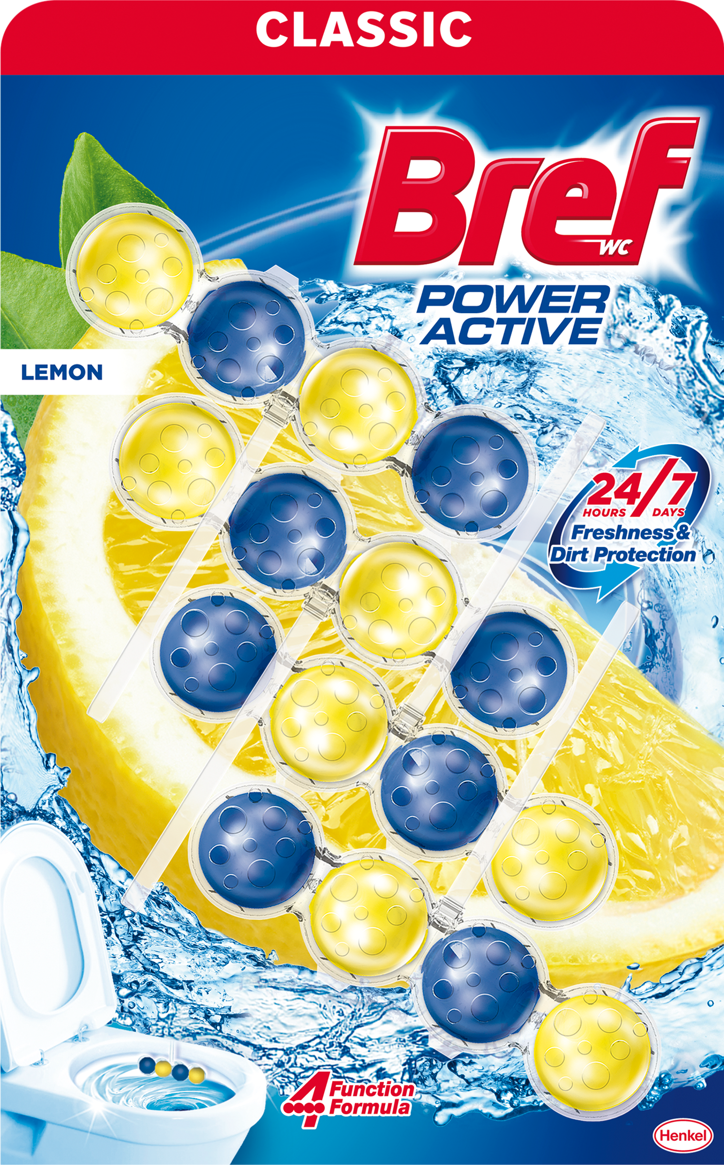 Bref Power Active Lemon toalett frissítő 4x50g