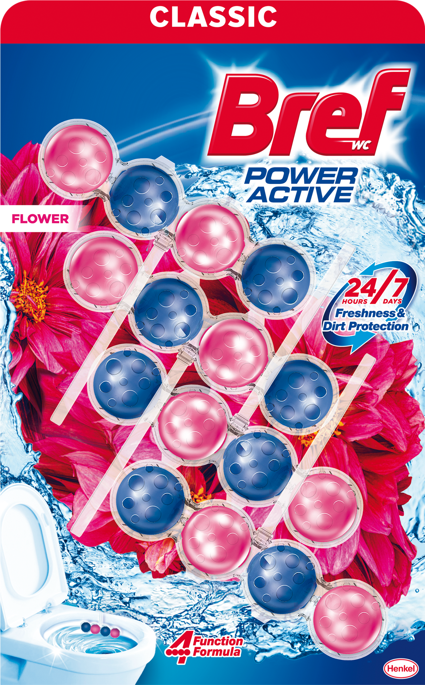 Bref Power Active Flower toalett frissítő 4x50g