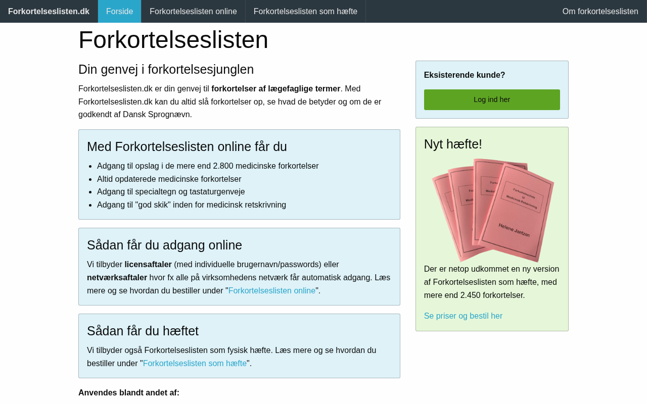 forkortelseslisten.dk