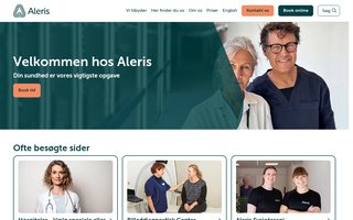Screenshot af aleris.dk