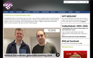 Screenshot af bns-fodbold.dk