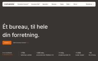 Screenshot af conversio.dk