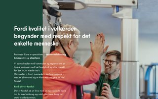 Screenshot af forenedecare.dk