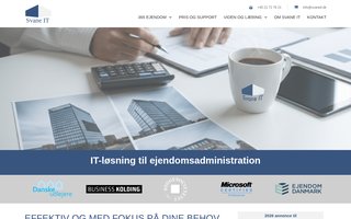 Screenshot af svaneit.dk