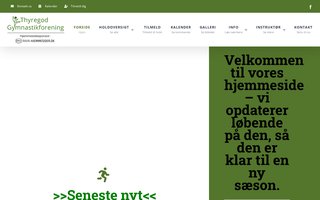 Screenshot af thyregodgymnastikforening.dk