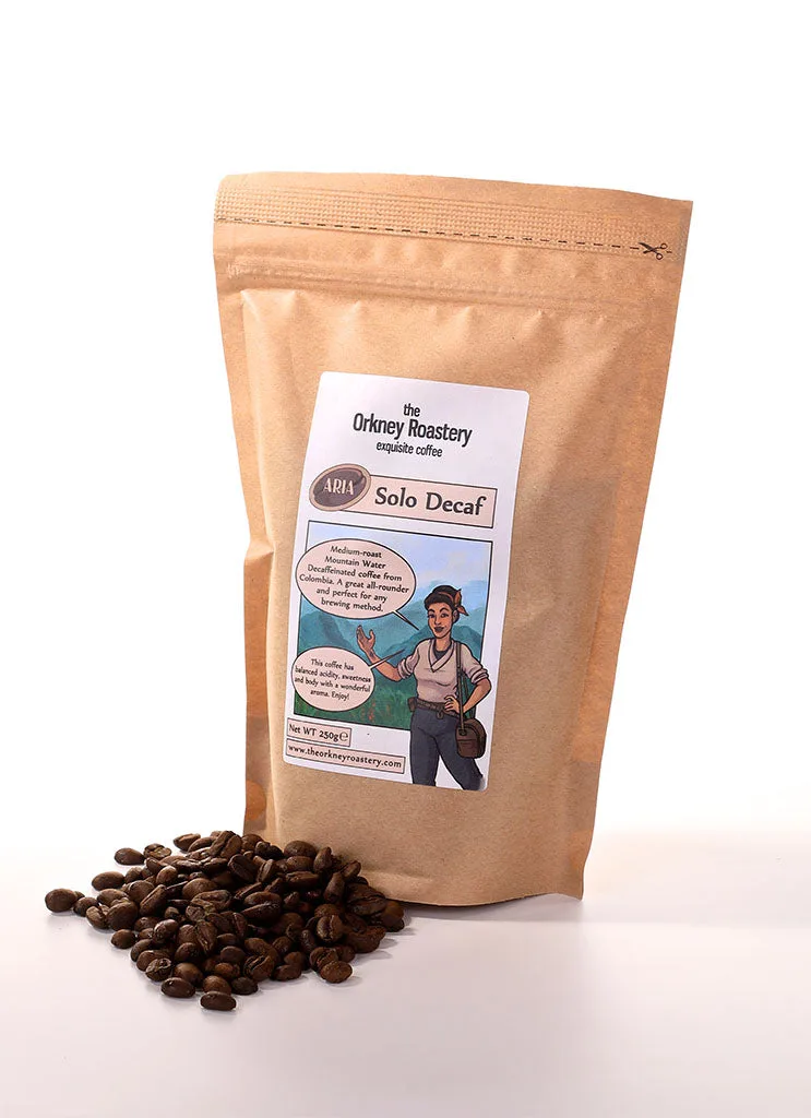 Aria Solo Decaf 250g or 750g