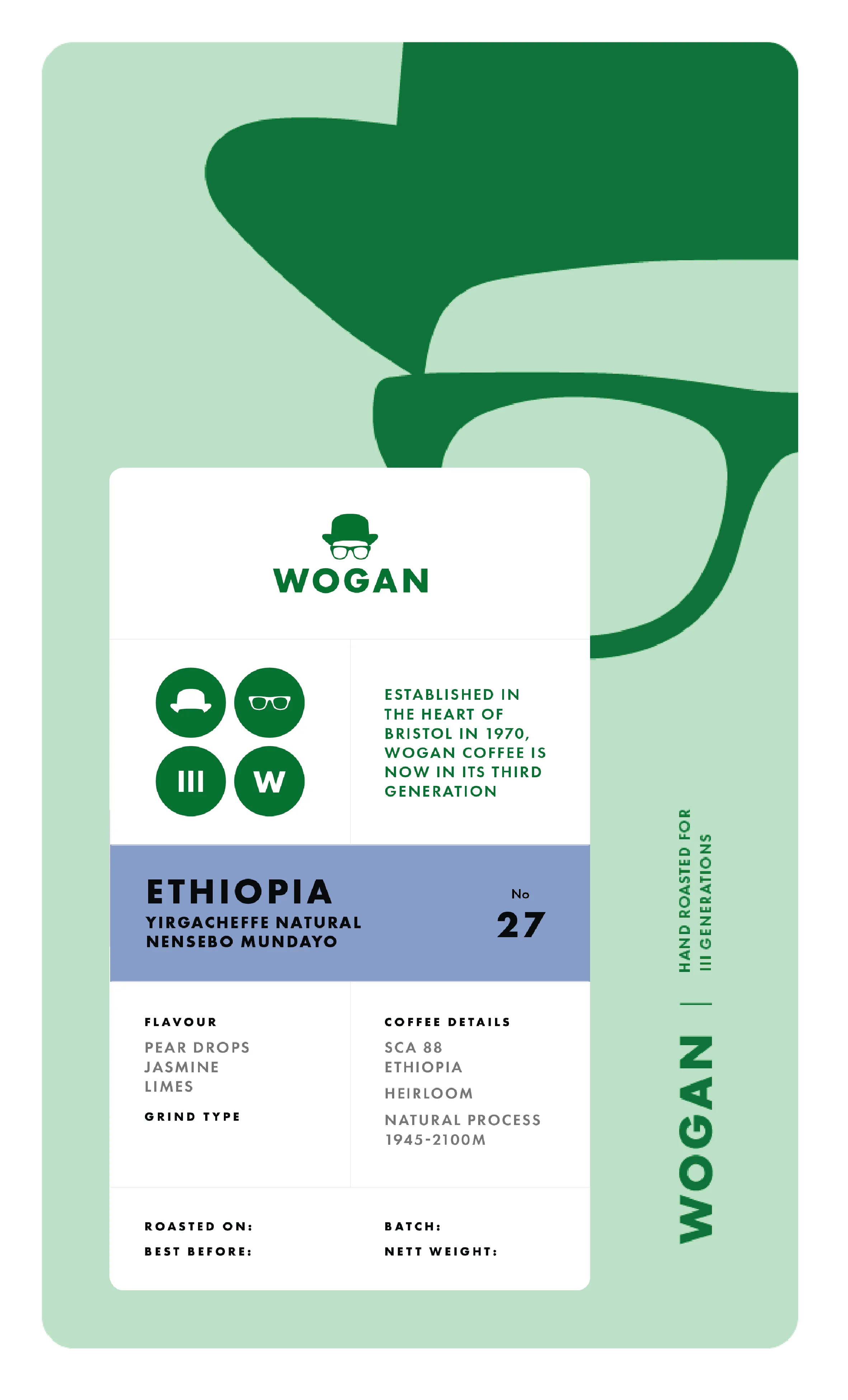 Ethiopia, Yirgacheffe Natural, Nensebo Mundayo
