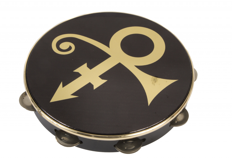 プリンス タンバリン 黒　金文字 PRINCE LOVE SYMBOL TAMBOURINE •+
