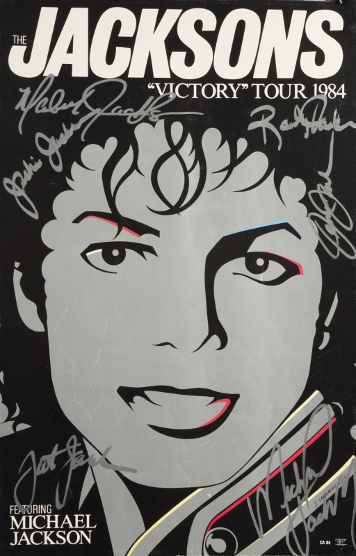 THE JACKSONS SIGNED VICTORY TOUR POSTER