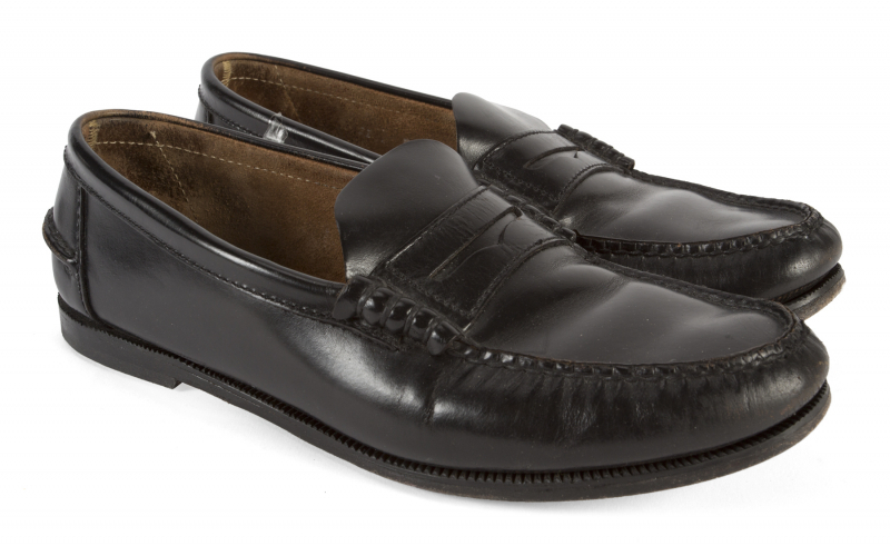 MICHAEL JACKSON STAGE WORN AND SIGNED LOAFERS •