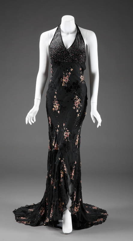 anna nicole smith black dress BOHO FLORAL BLACK LACE V-NECK MAXI DRESS WITH LINING main image 1