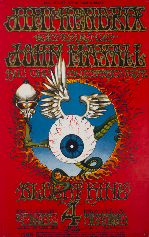 JIMI HENDRIX EXPERIENCE / JOHN MAYALL / ALBERT KING CONCERT POSTER