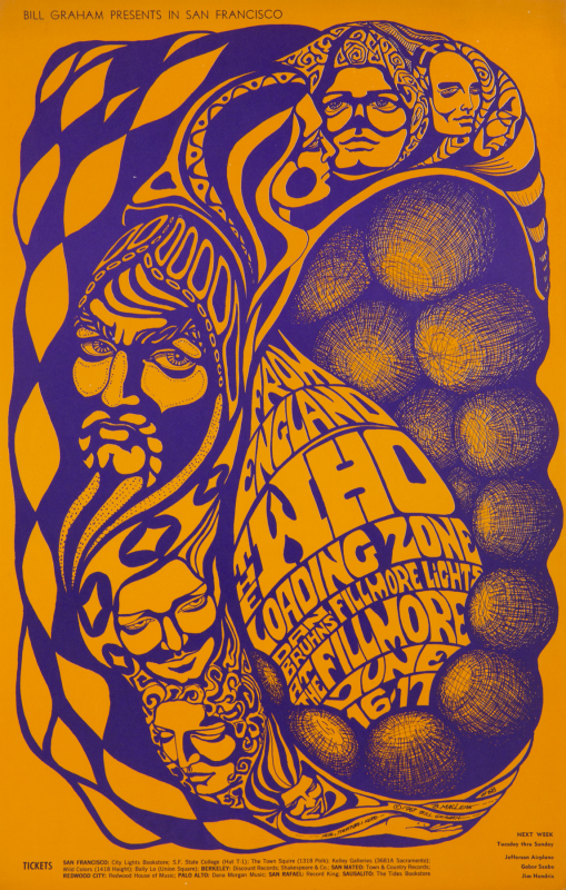 THE WHO / LOADING ZONE CONCERT POSTER (BILL GRAHAM BG 068)