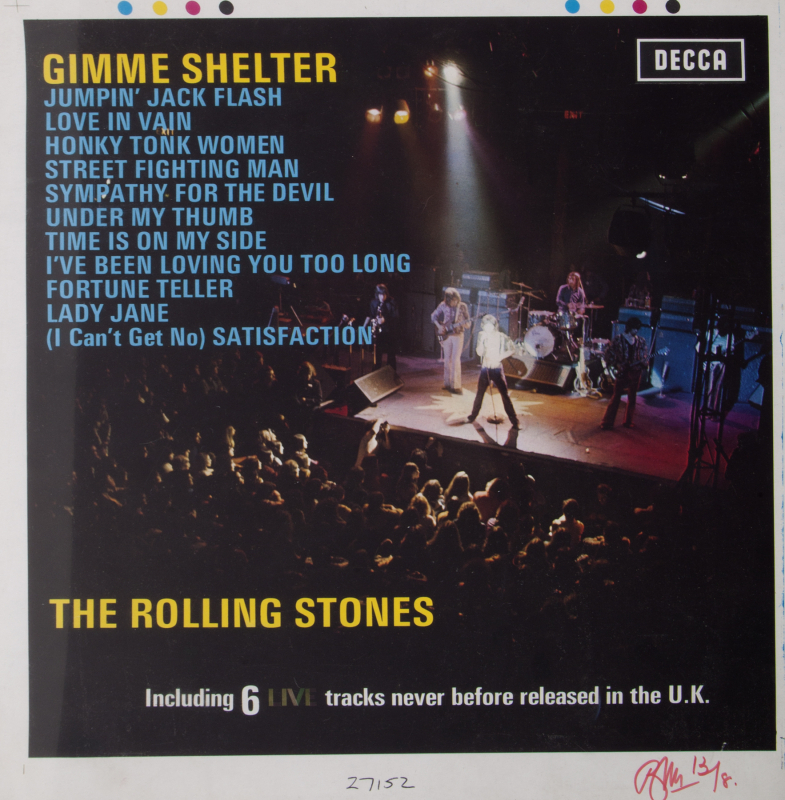 THE ROLLING STONES GIMME SHELTER ARTWORK PROOF