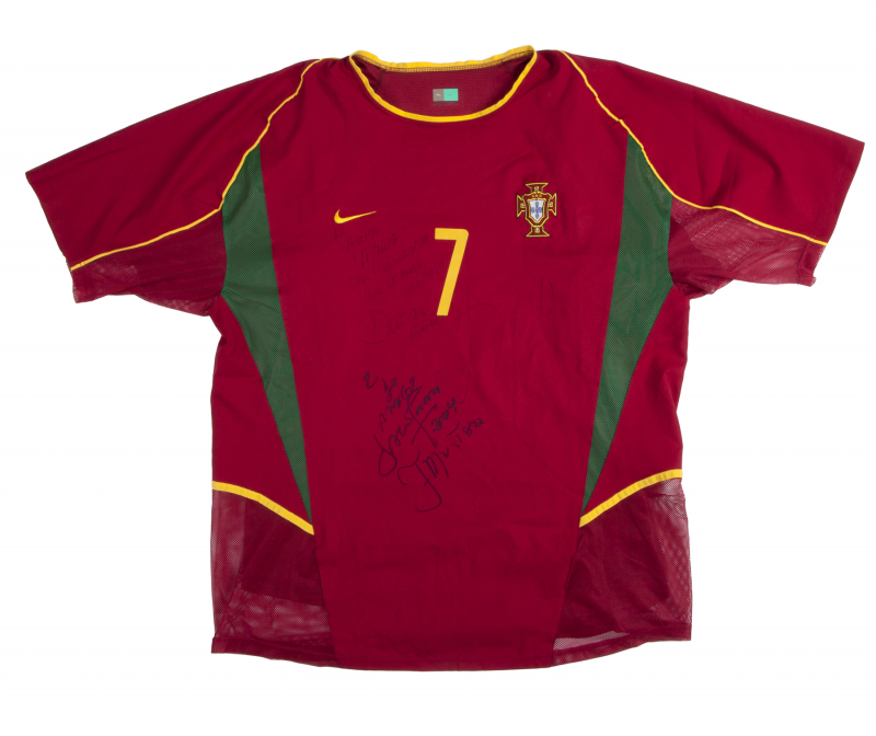 LUÍS FIGO MATCH WORN AND SIGNED PORTUGAL JERSEY