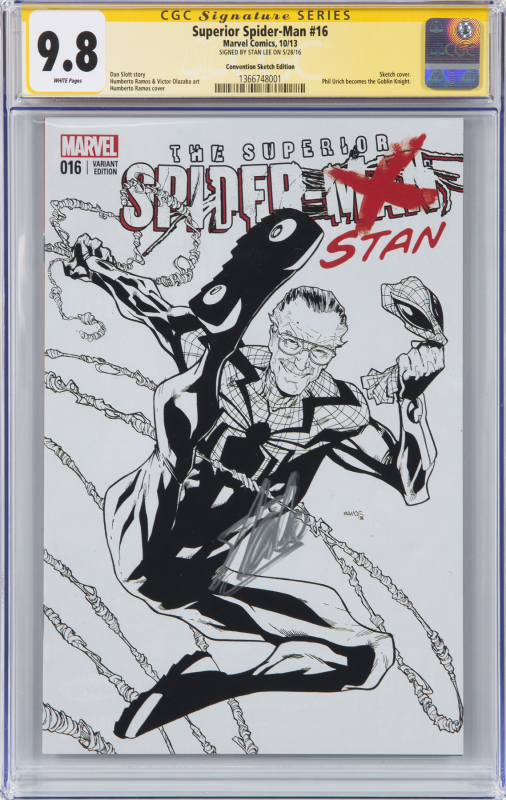Stan Lee直筆サイン スパイダーマン#16 Spiderman STAN LEE SIGNED SUPERIOR SPIDER-MAN #16
