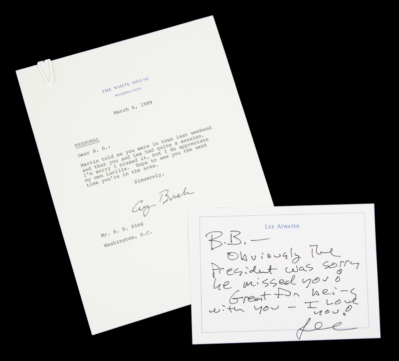 B.B. KING LETTERS FROM GEORGE H.W. BUSH AND LEE ATWATER