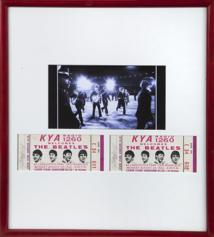 THE BEATLES 1966 CANDLESTICK PARK UNUSED LAST CONCERT TICKETS •