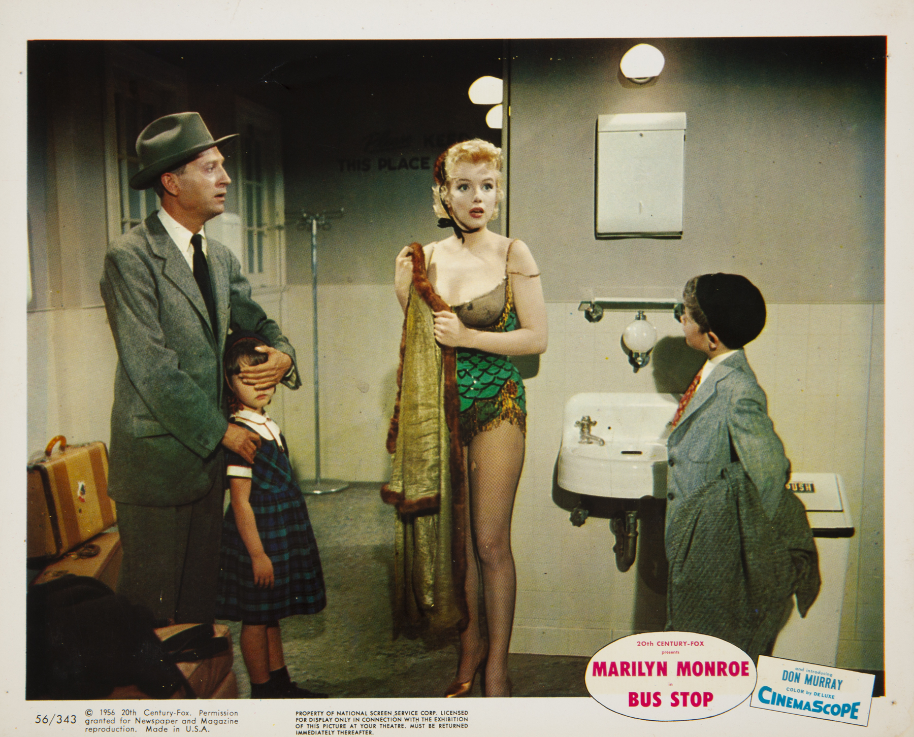 MARILYN MONROE 1956 ORIGINAL COLOR STILL PHOTOGRAPH FROM BUS STOP