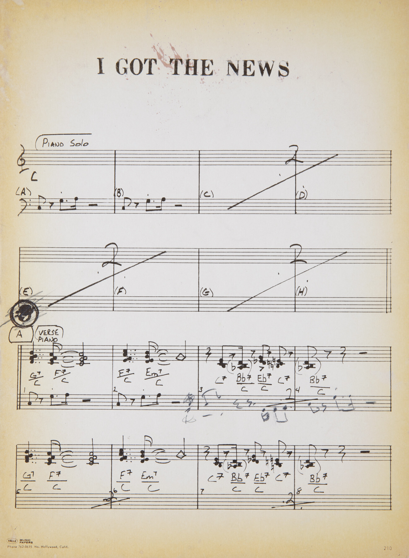 STEELY DAN "I GOT THE NEWS" SHEET MUSIC