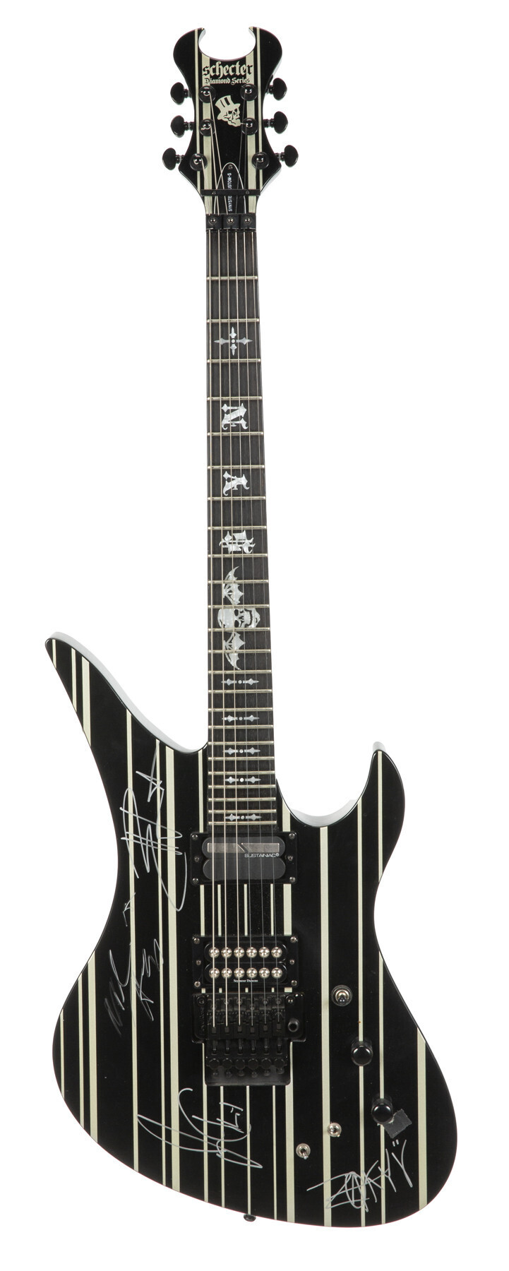 SYNYSTER GATES STAGE PLAYED GUITAR WITH AVENGED SEVENFOLD SIGNATURES