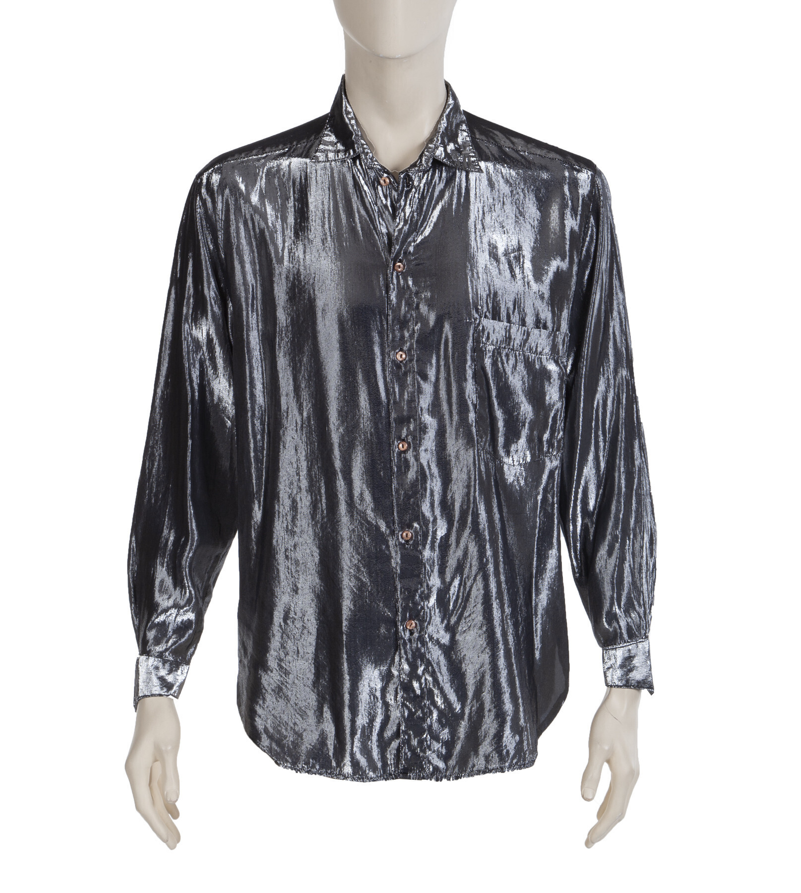 kurt cobain dress shirt Dress the Part- Kurt Cobain- Heart Shaped Box- Eye of Faith Vintage-Silver Metallic Foil Grunge Shirt- Gaultier Inspiration- 4 The Eye of Faith Vintage