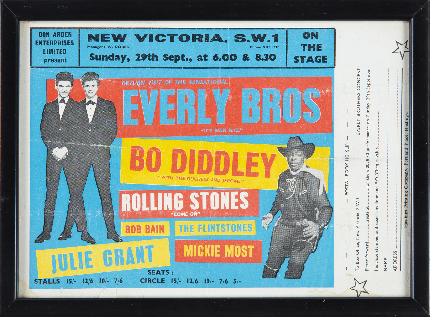 BILL WYMAN 1963 ROLLING STONES HANDBILL