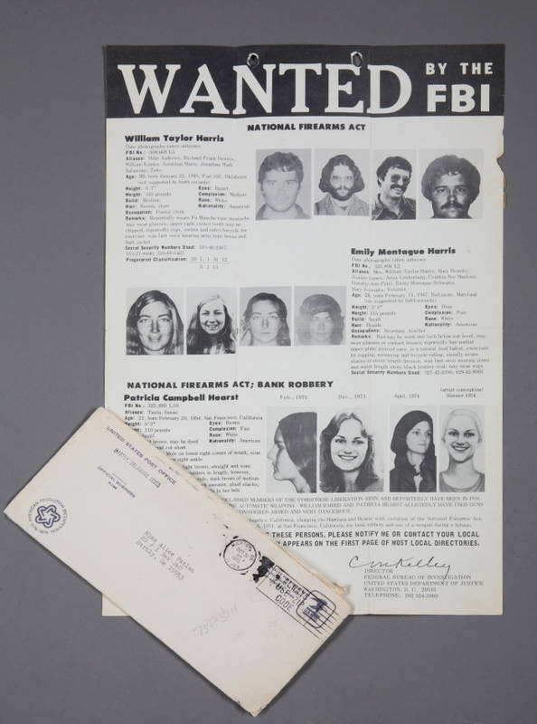 PATTY HEARST ORIGINAL FBI WANTED POSTER