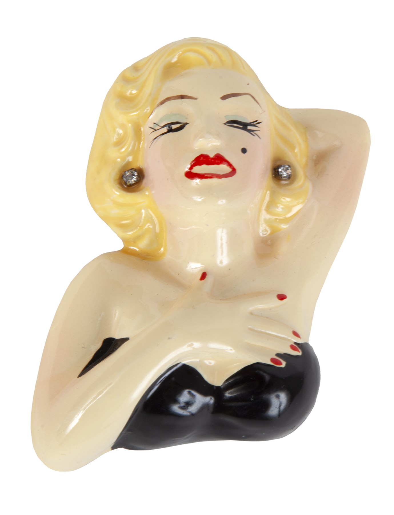 MARILYN MONROE 1988 CLAY ART CERAMIC BROOCH