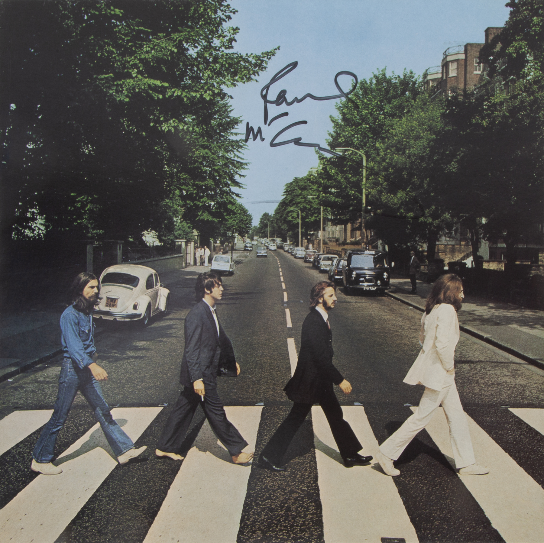 THE BEATLES PAUL MCCARTNEY SIGNED ABBEY ROAD RECORD ALBUM SLEEVE