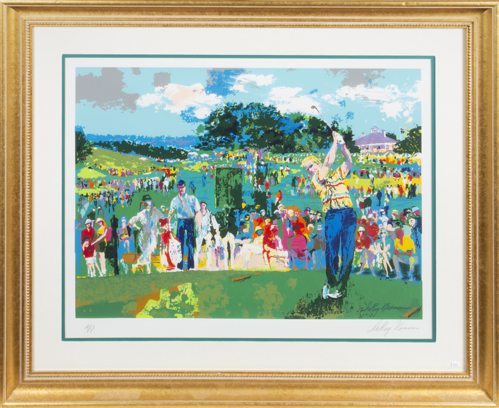 LEROY NEIMAN SIGNED JACK NICKLAUS GOLFING PRINT