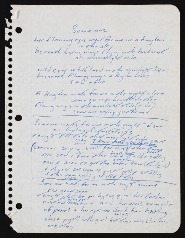 BRUCE SPRINGSTEEN ORIGINAL HANDWRITTEN LYRICS