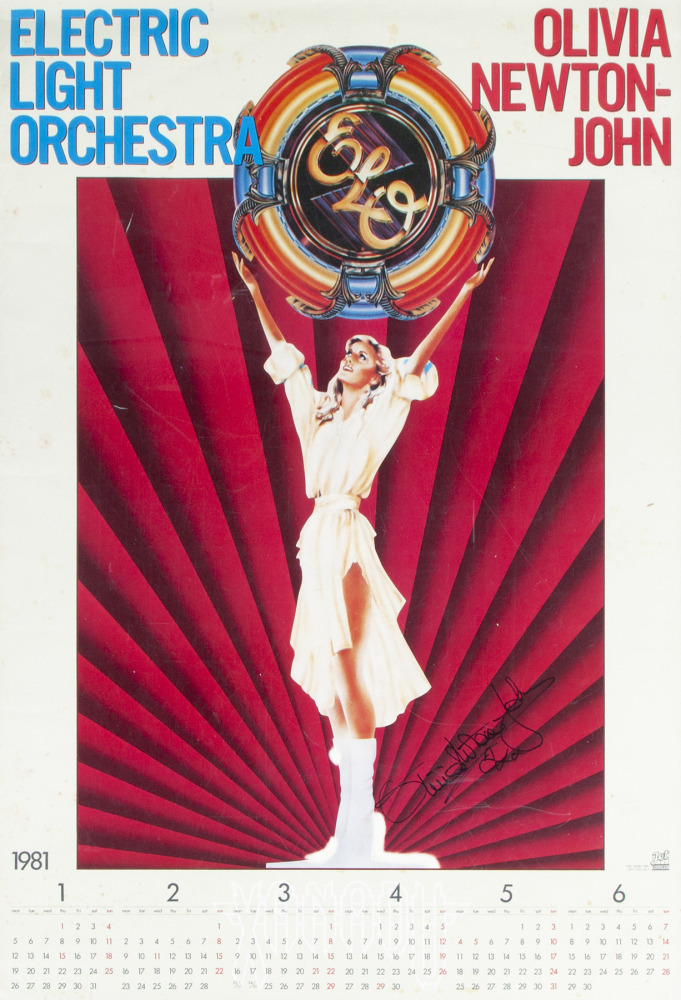 OLIVIA NEWTON-JOHN SIGNED XANADU CALENDAR POSTER