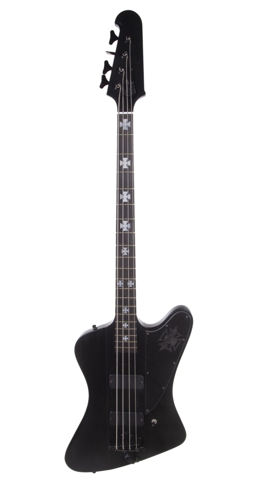 MOTLEY CRUE: NIKKI SIXX SIGNED GIBSON BLACKBIRD BASS GUITAR Δ •