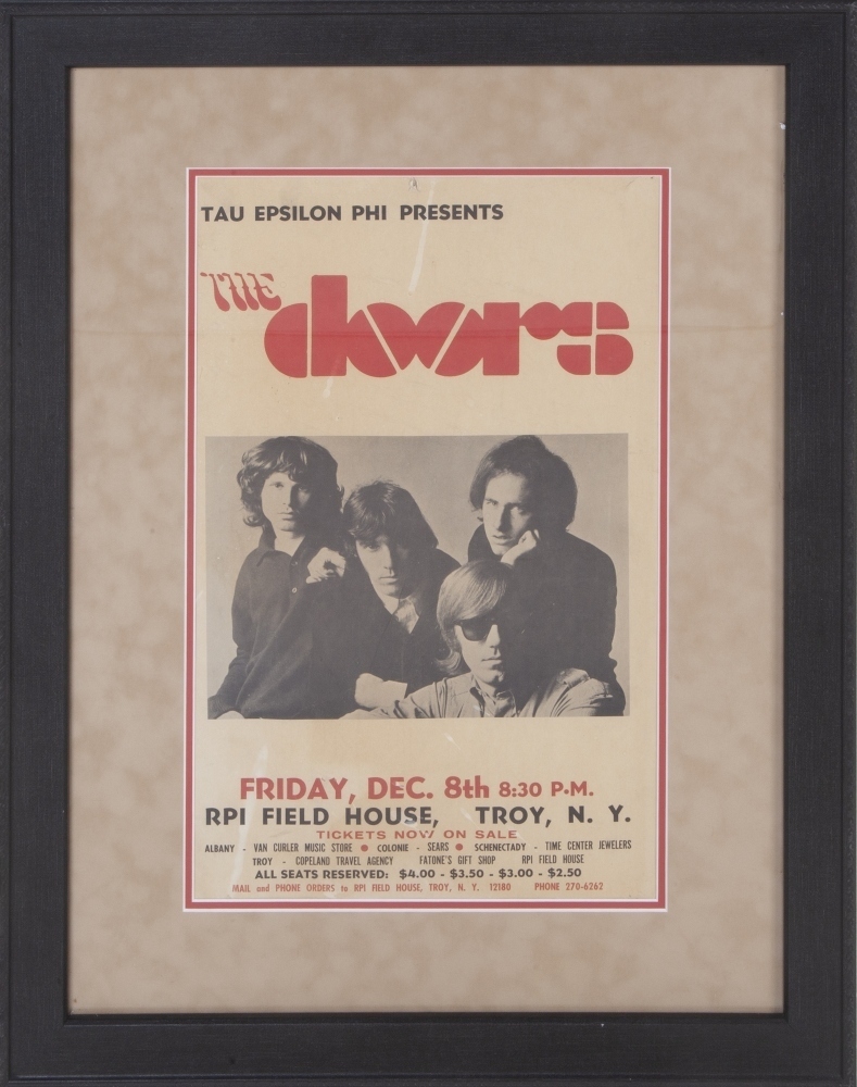 THE DOORS: VINTAGE FRAMED 1967 RPI FIELD HOUSE CONCERT POSTER