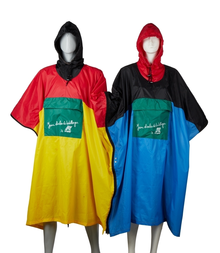 JEAN-CHARLES DE CASTELBAJAC: COLOR BLOCKED CONJOINED WINDBREAKERS