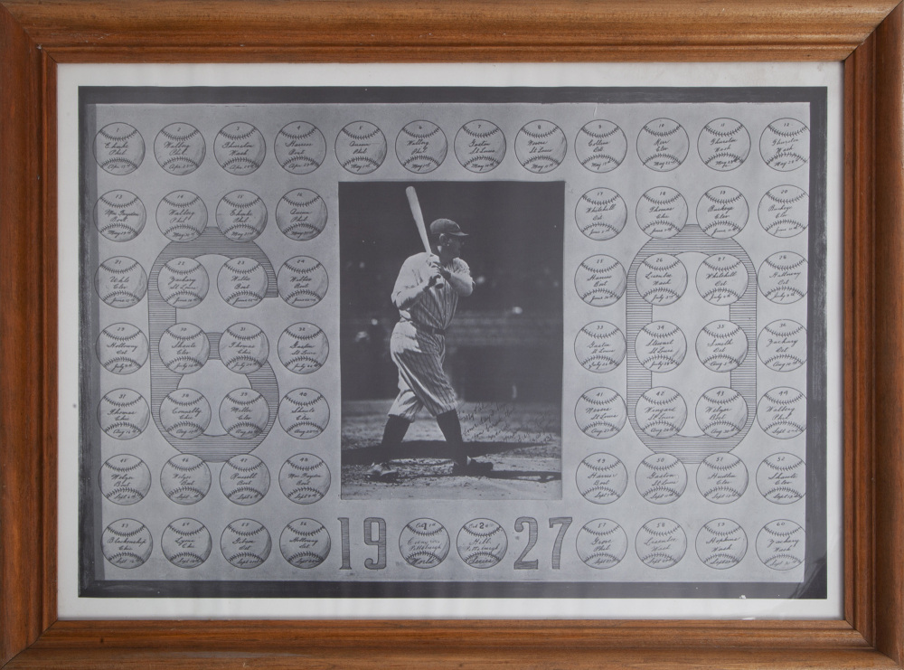 BABE RUTH 60 HOMERUN POSTER DISPLAY