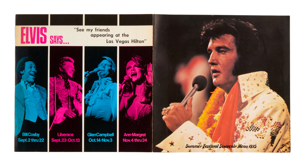 ELVIS PRESLEY: 1975 LAS VEGAS HILTON SOUVENIR MENU