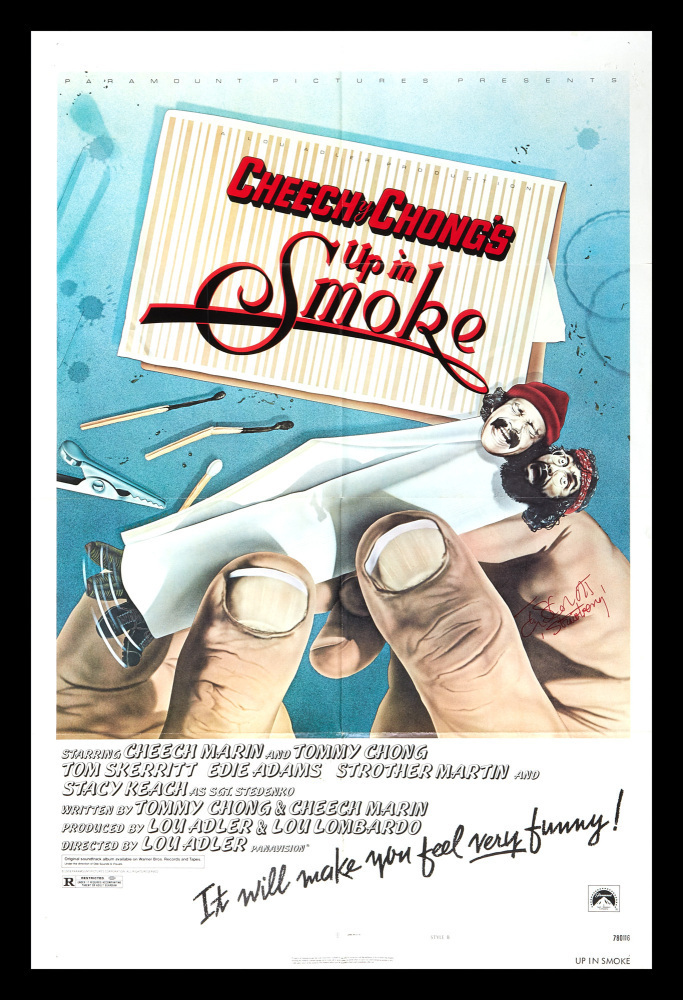 CHEECH & CHONG'S UP IN SMOKE: TOM SKERRITT SIGNED FILM POSTER