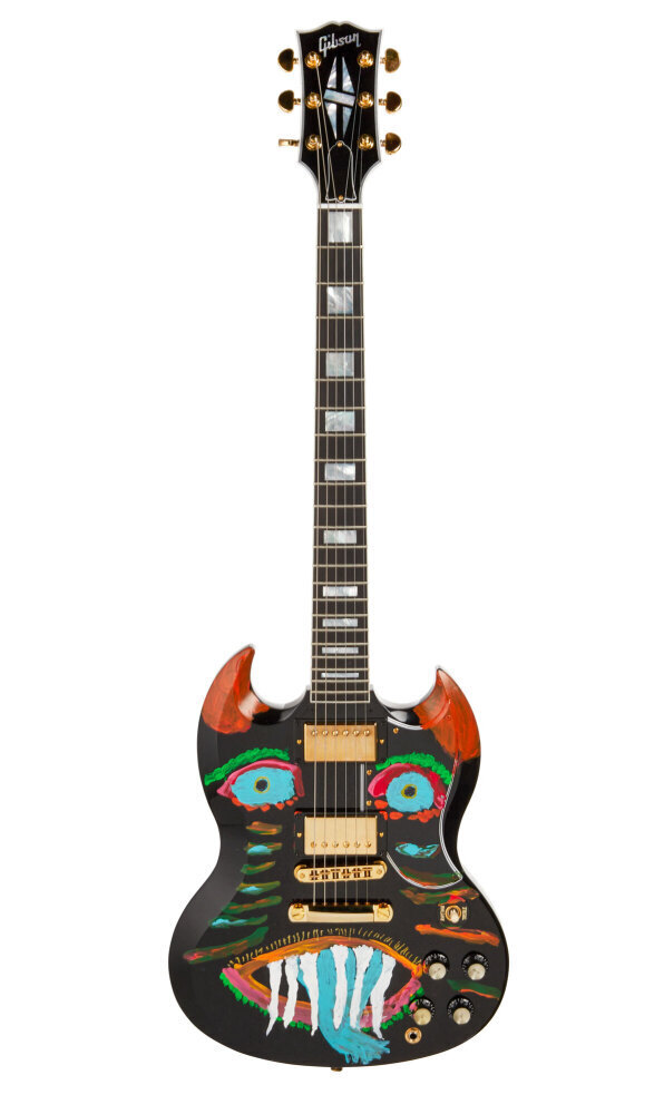 THE DOORS: ROBBY KRIEGER PAINTED AND SIGNED GIBSON SG ELECTRIC GUITAR