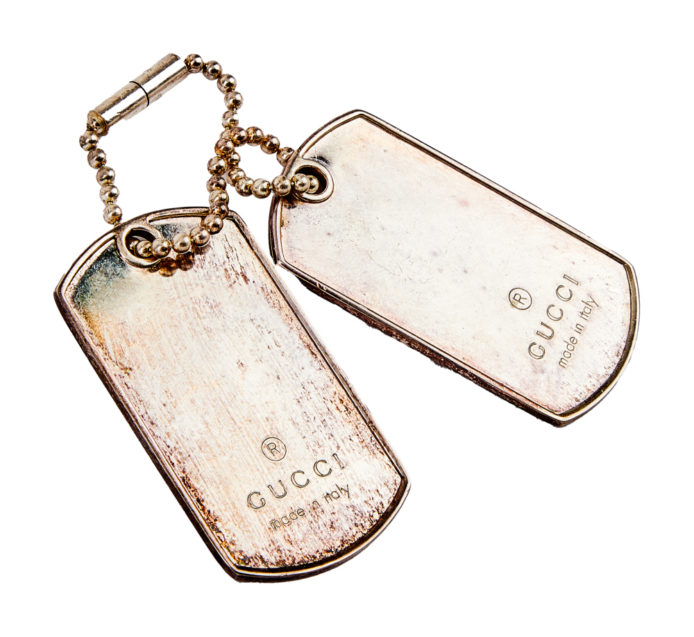JANET JACKSON: STERLING SILVER GUCCI DOG TAGS