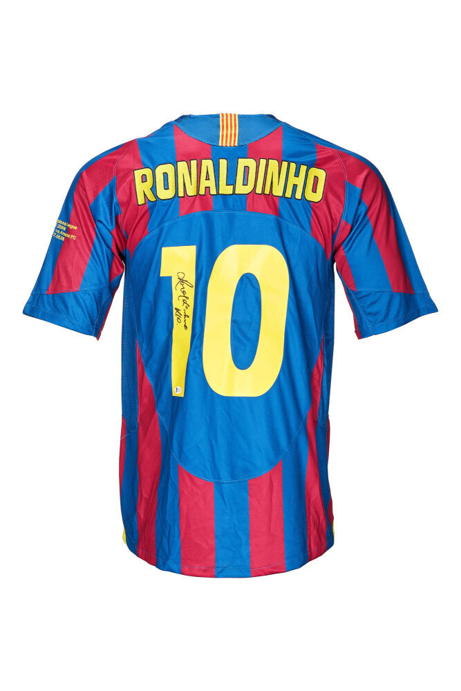 RONALDINHO: SIGNED 2006 CHAMPIONS LEAGUE FINAL BARCELONA JERSEY