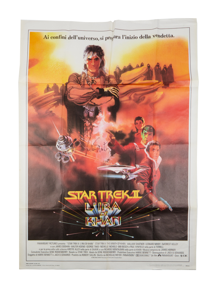 Inertia、 1975/イーゴン スピュリス/ポスター STAR TREK II - THE WRATH OF KHAN | WILLIAM SHATNER SIGNED ITALIAN