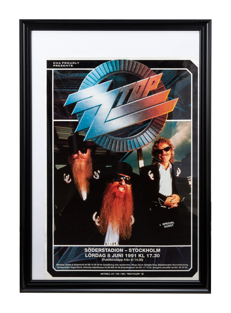 fromTOP exhibition　ポスター ZZ TOP | DUSTY HILL 1991 SWEDISH CONCERT POSTER