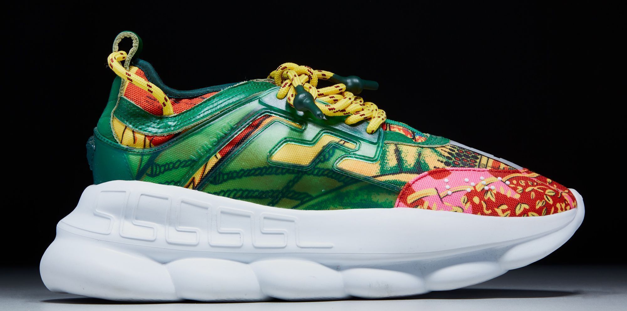 Versace Chain Reaction Neon green runners, brand new and never worn. Size 14 US Versace & 2 Chainz present their collaborative sneaker Chain  main image 2