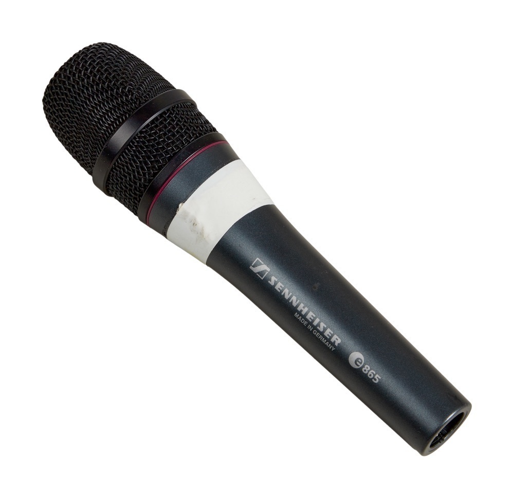 THE POLICE | STING STAGE-USED MICROPHONE WITH ALL ACCESS TOUR LAMINATE